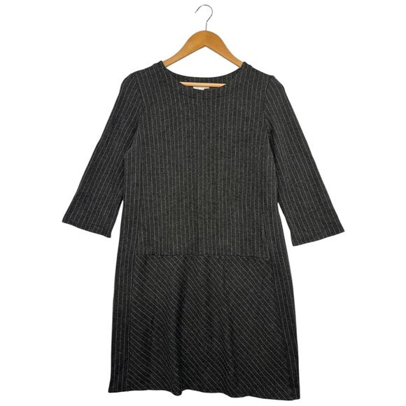 J. Jill Dresses & Skirts - J Jill Ponte Dress Womens Small Petite Gray Pinstripe 3/4 Sleeve Career Business